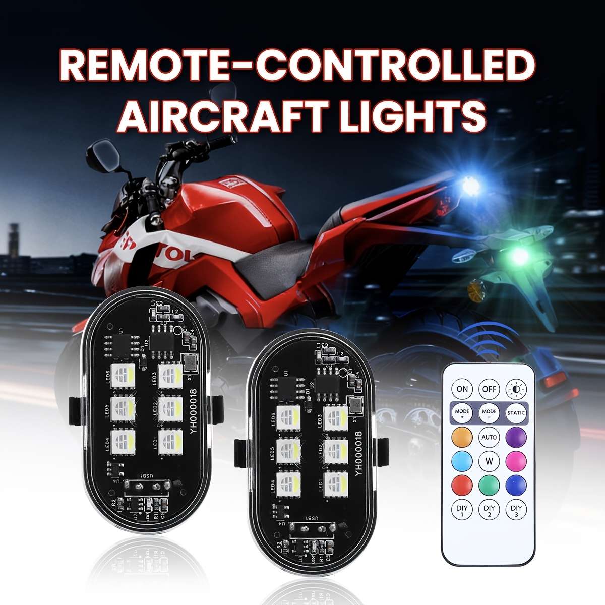 Car Lights Model 2Pcs1 Remote Control