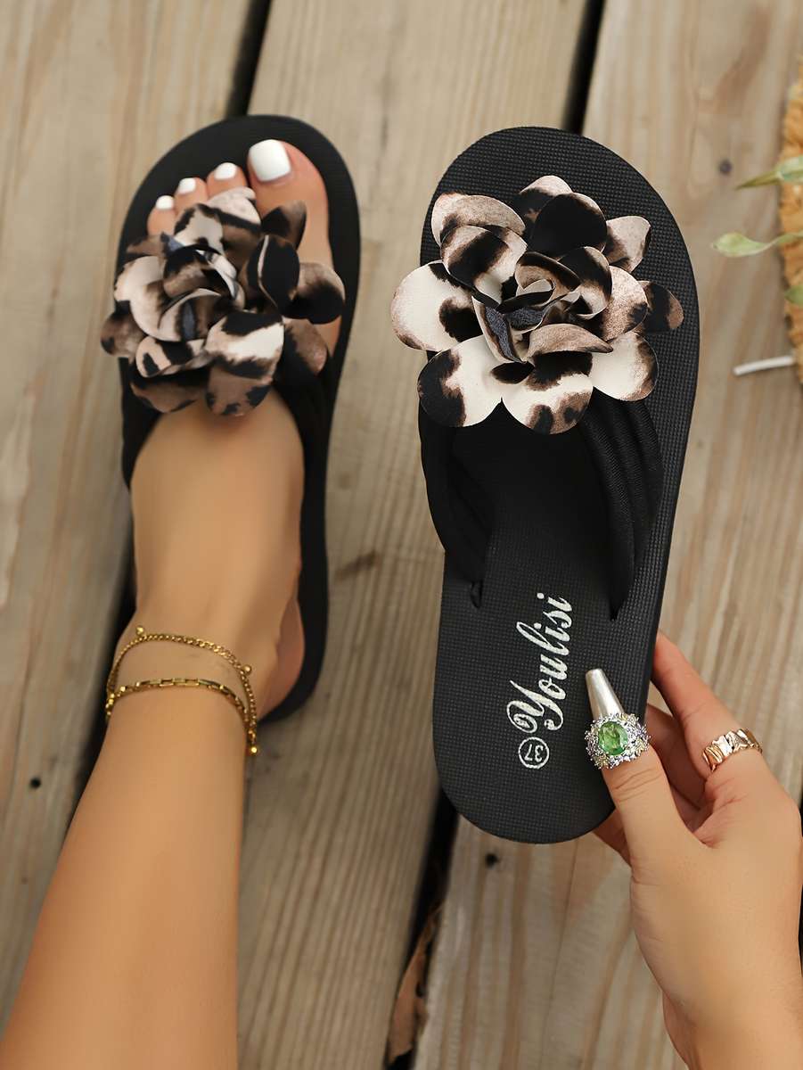 Ladies Summer Flip Flops Light Brown-1 Uk 5.5