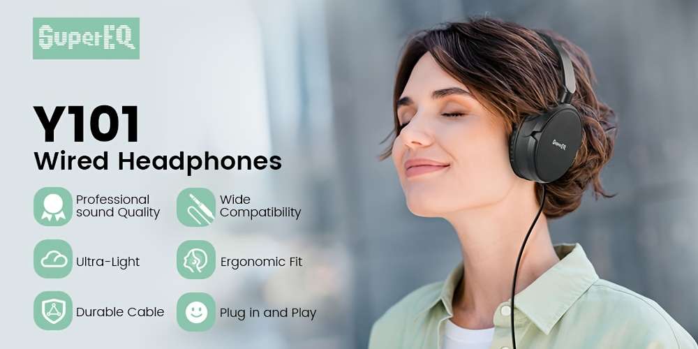 Wired Headphones Black