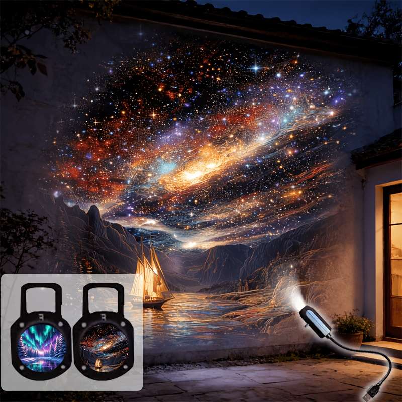 Car Lights Style 5Pcs Planets And The Aurora