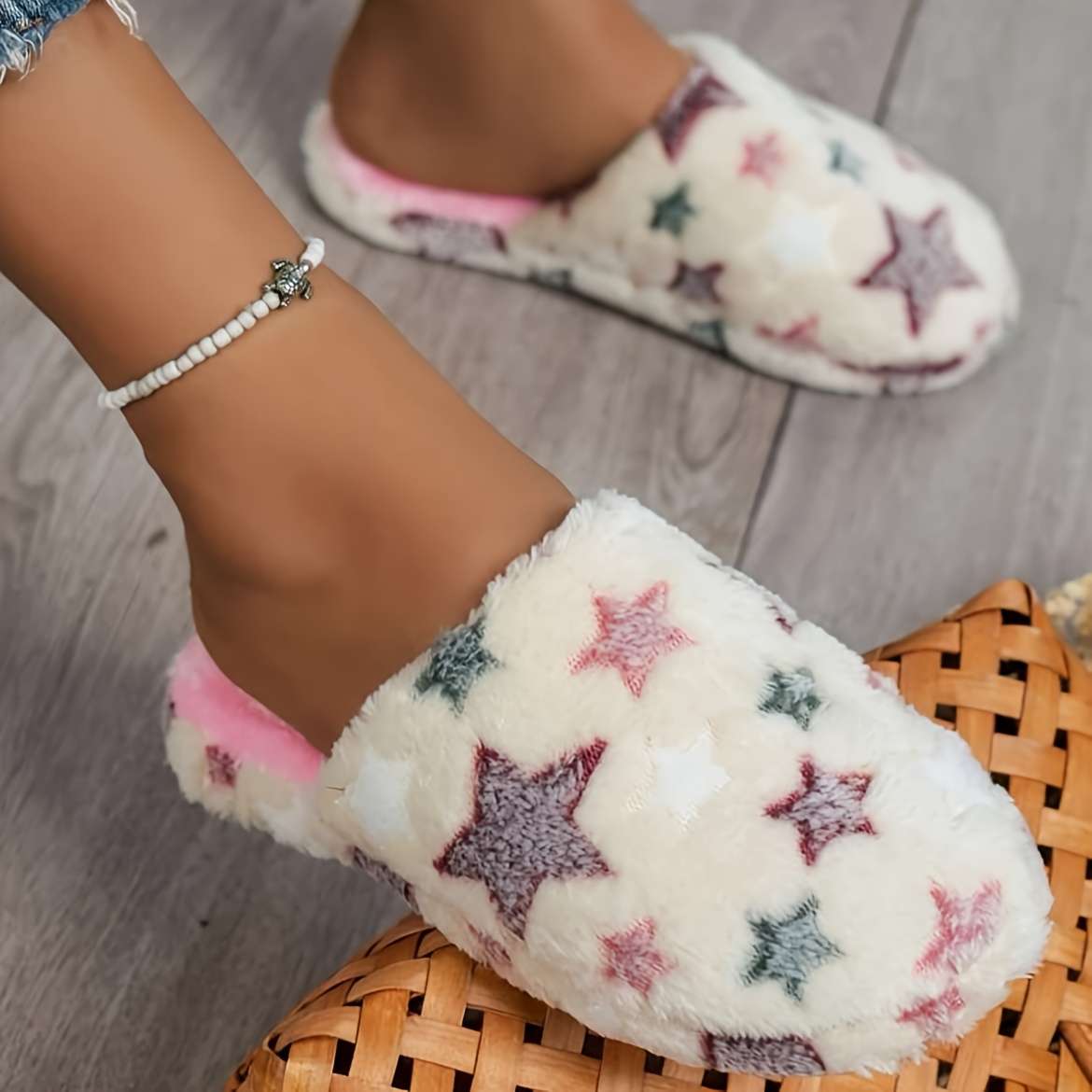 Cotton Slippers Color White Sizeuk 4.5-5