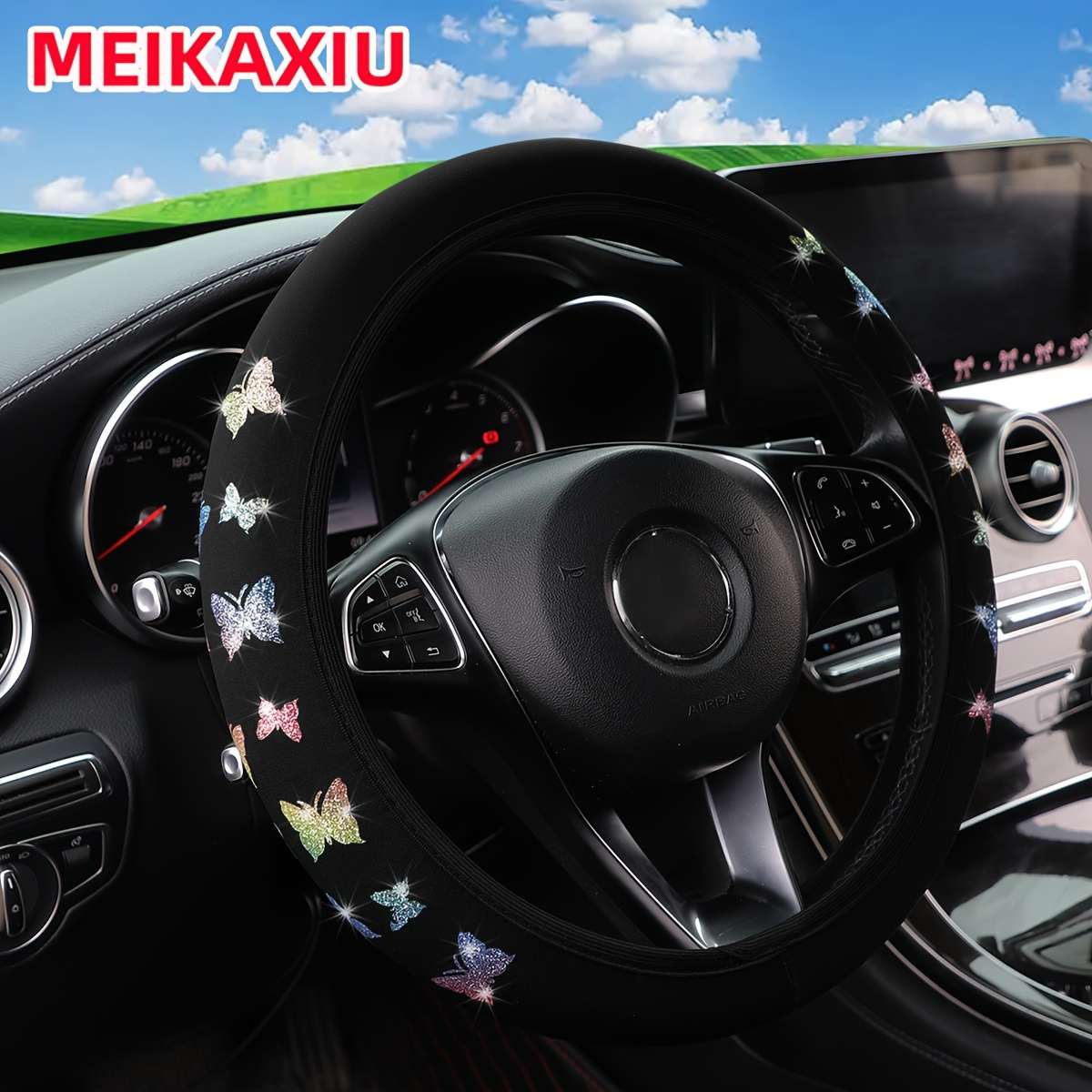 Car Steering Wheel Cover Silvery