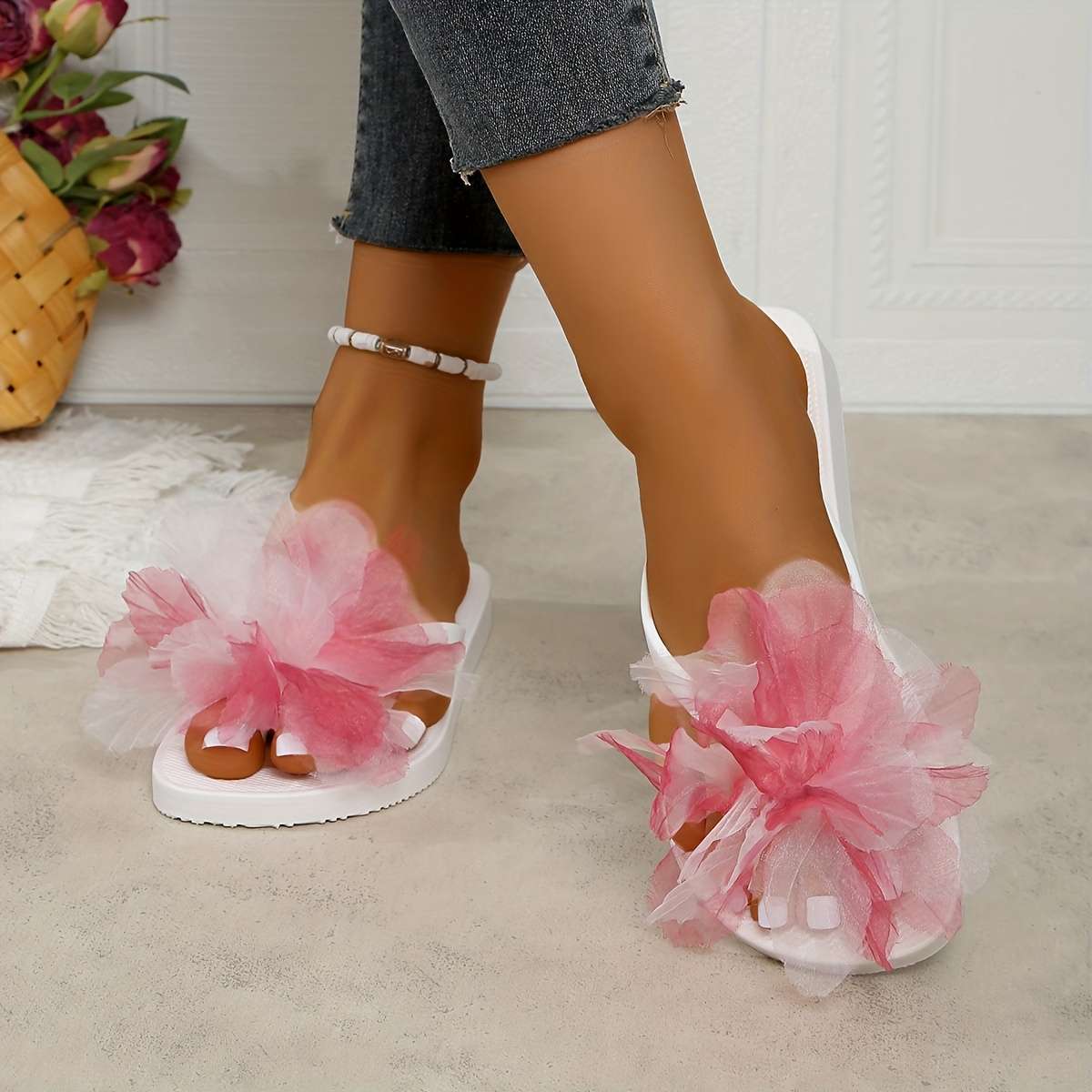Ladies Summer Flip Flops Black Uk 6.5-7
