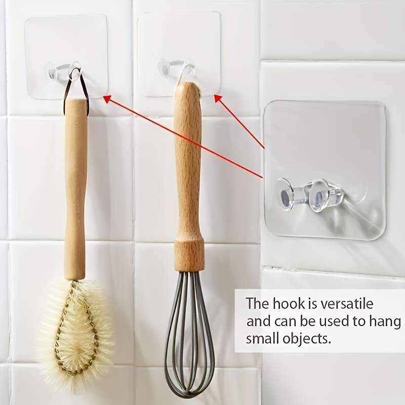 Adhesive Wall Hooks Bath Shower Self Stick Transparent Quantity 5pcs