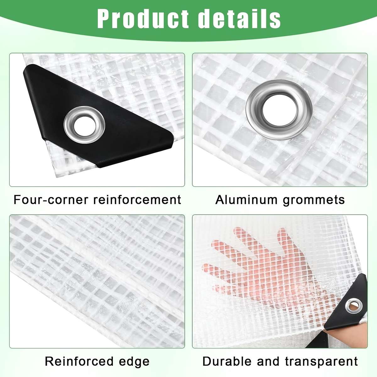 Transparent Rainproof Fabric Size 2.95M*3.95M