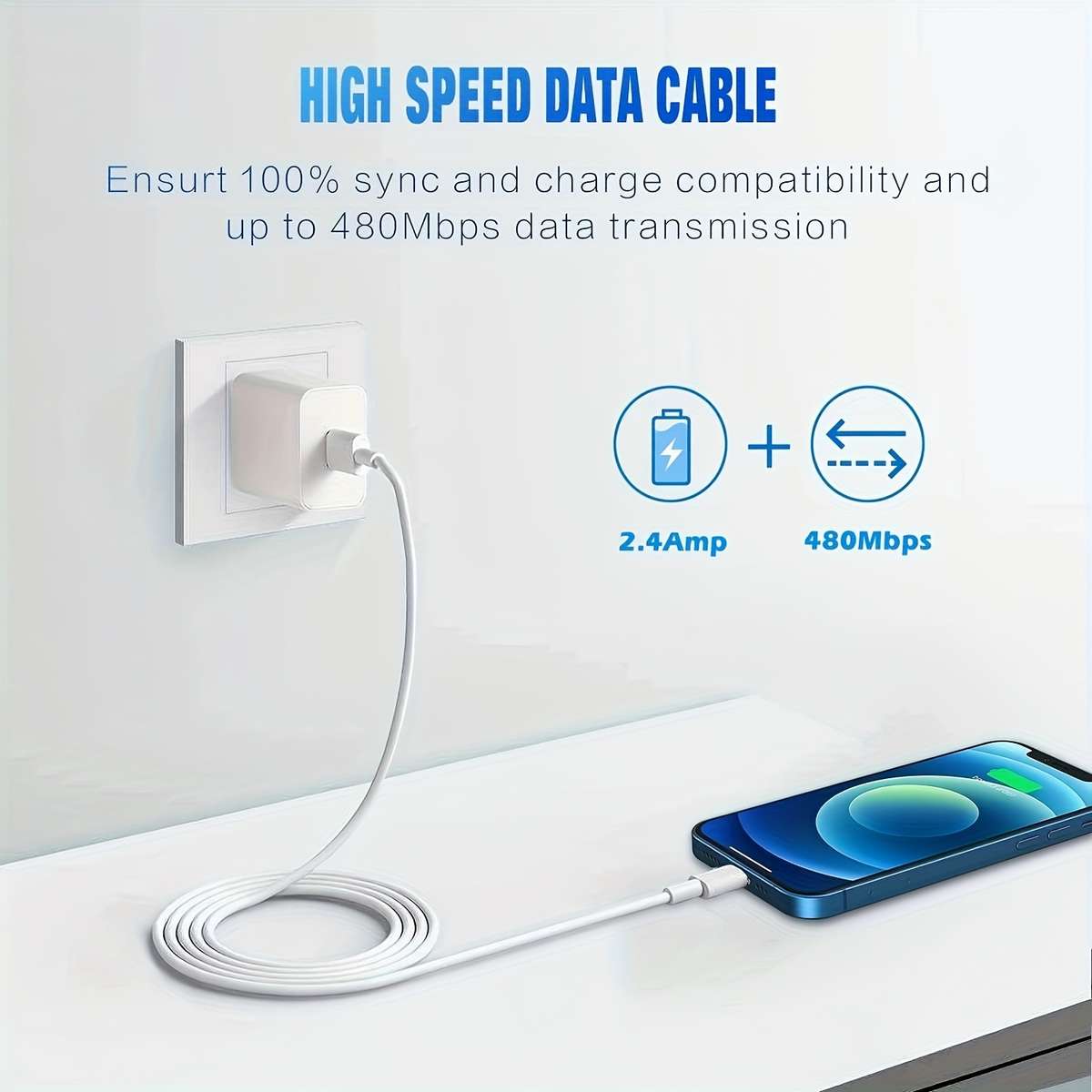 Charging Cable Size 100Cm 40Inch 3.3Ft Quantity