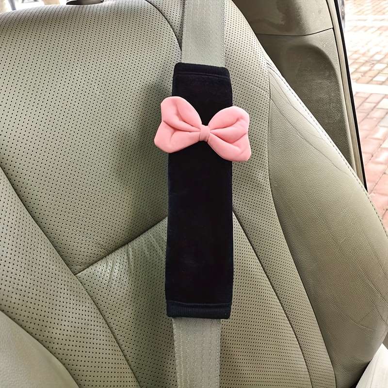 Car Seat Belt Covers 2Pcs Big Red Bow