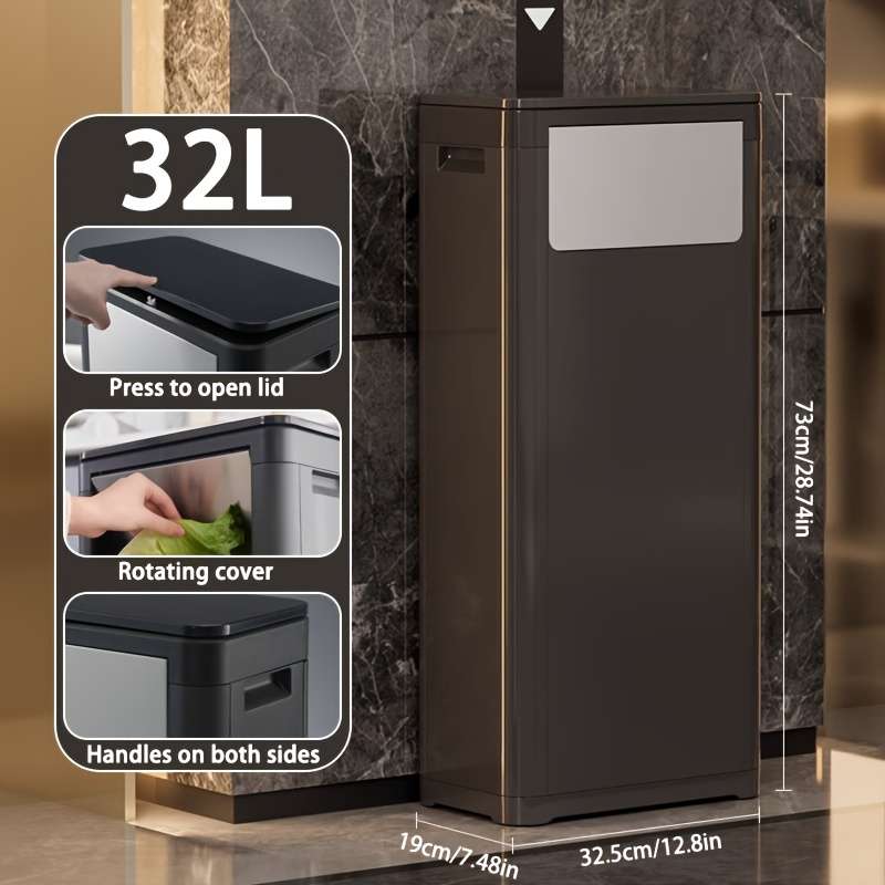 Garbage Can Model 24.98 L6.6 Us Gallons Black