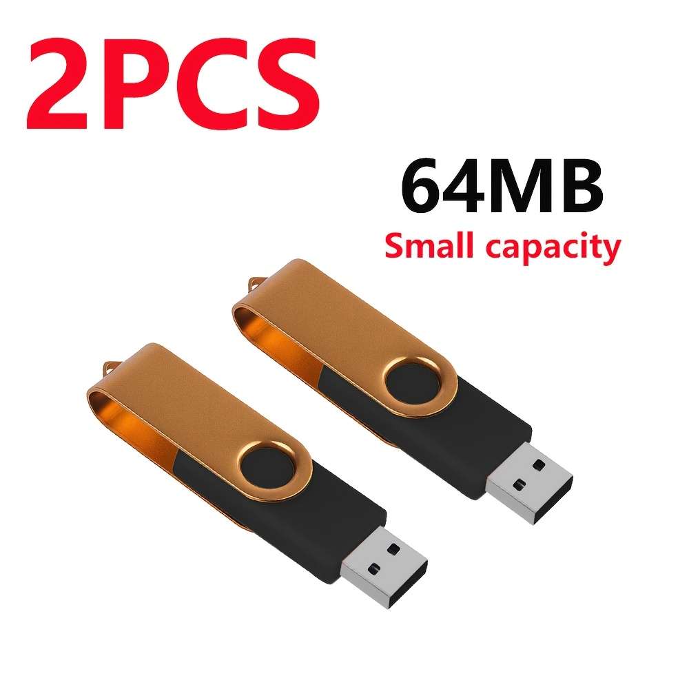 Usb Flash Drive Color Golden Items 64Mb 2Pcs