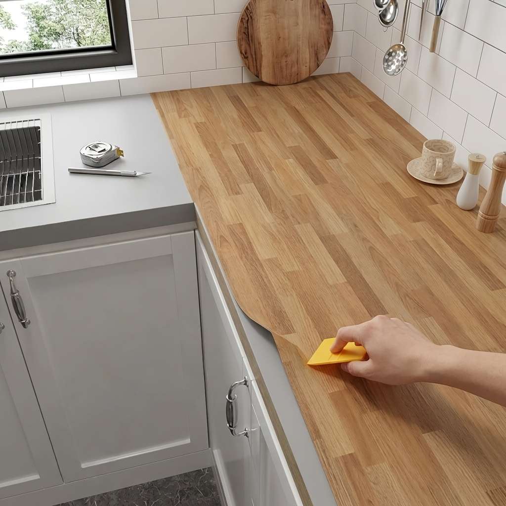Self Adhesive Floor Stickers Parquet Teak 40Cm*200Cm