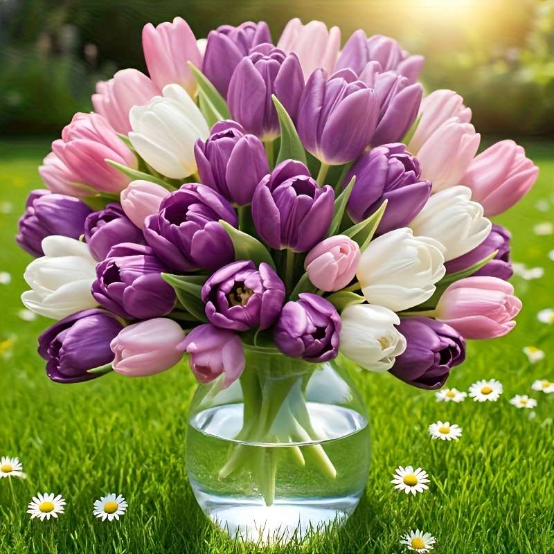 Simulated Flower Quantity 5Pcs White5Pcs Pink5Pcs Purple