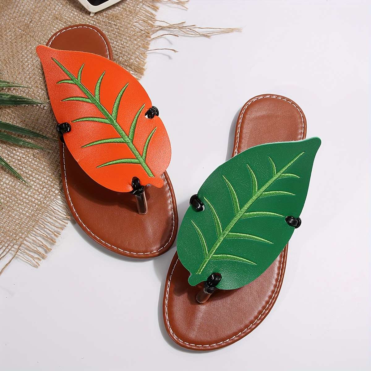 Ladies Summer Flip Flops Red-Gray Uk 7