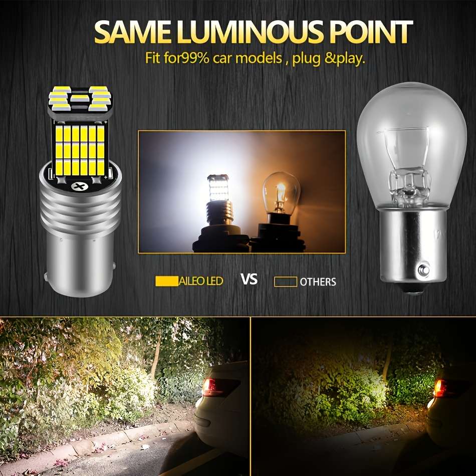 2Pcs High Power 1156 BA15S P21W LED Bulb