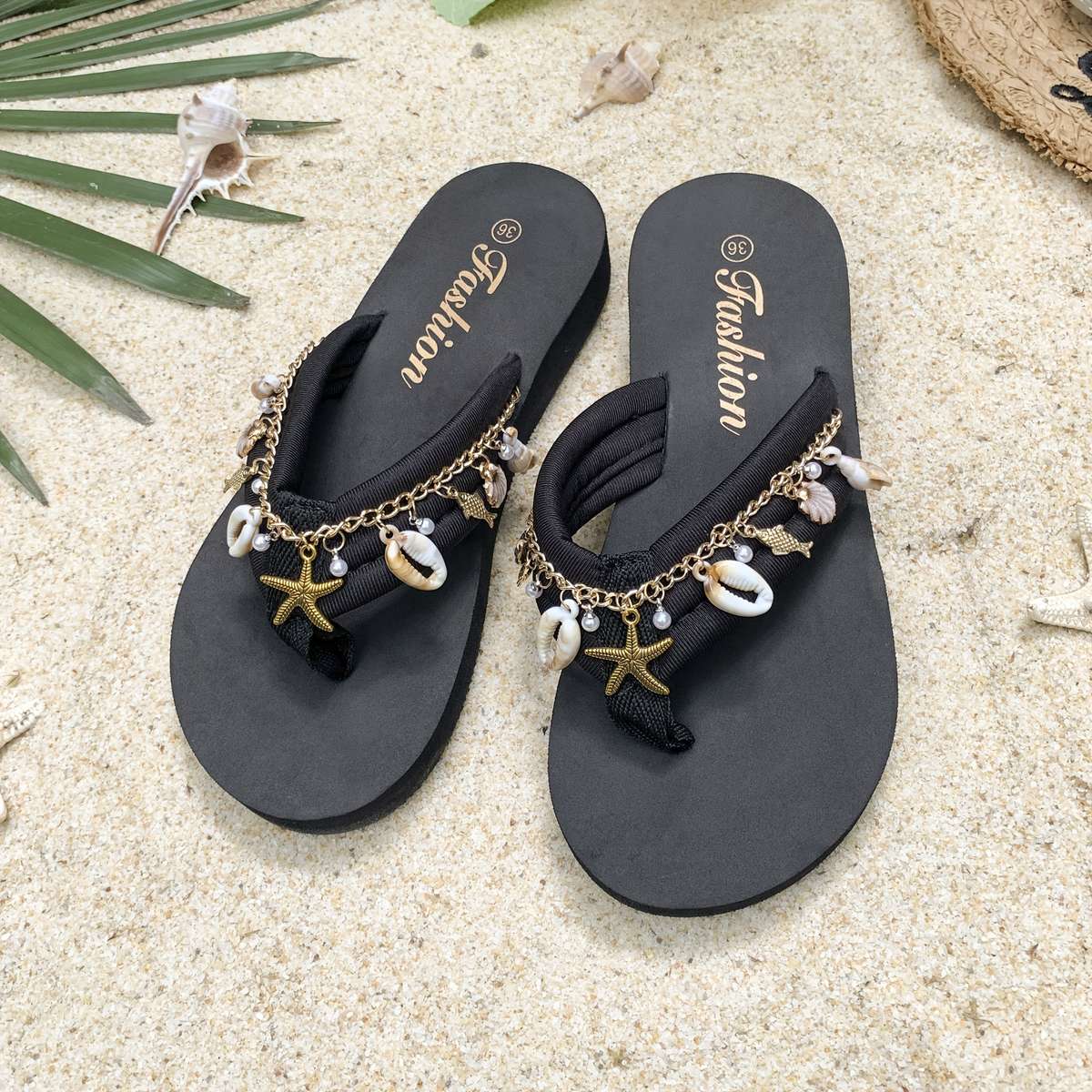 Ladies Summer Flip Flops Black Uk 7