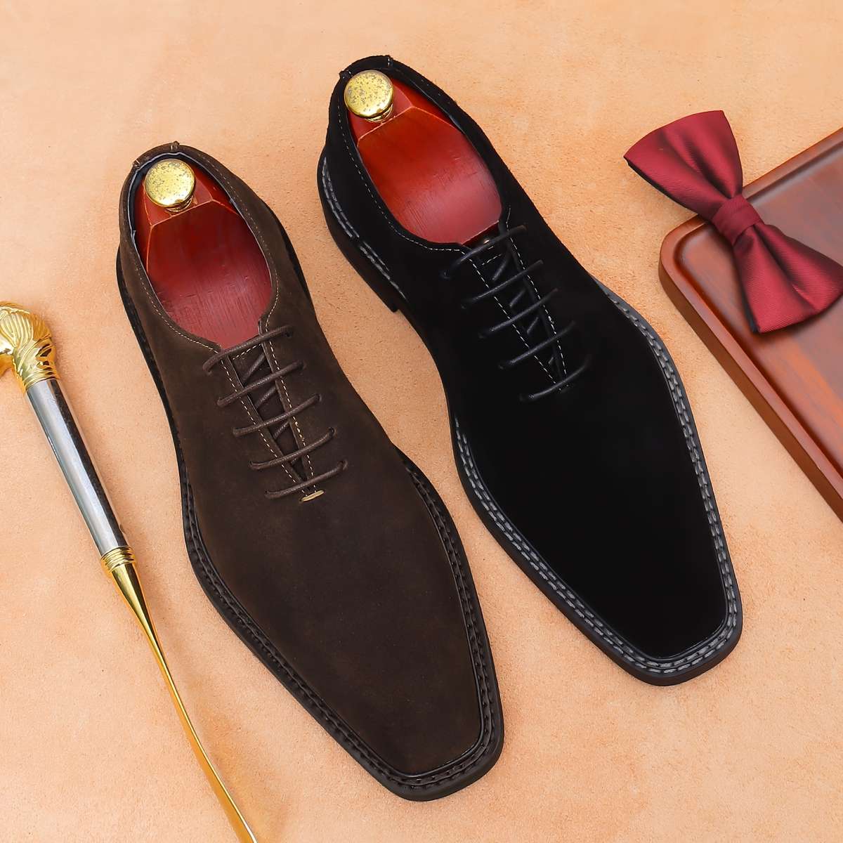 Mens Leather Shoes Color Black Sizeuk 4.5