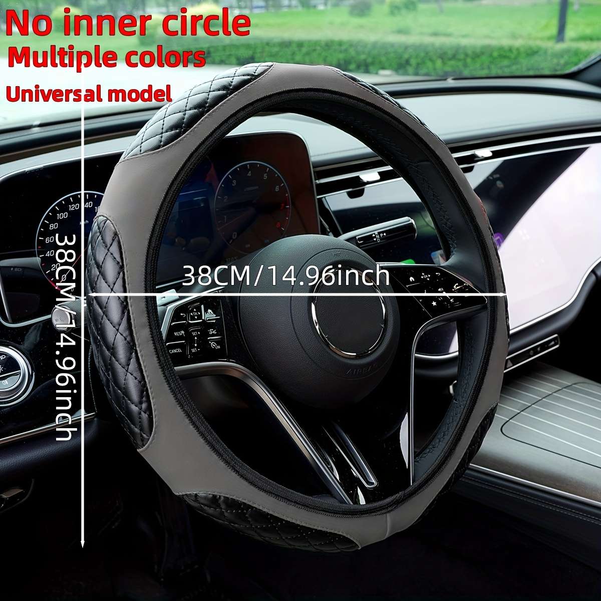 Car Steering Wheel Cover Deep Grey