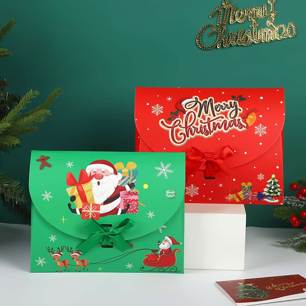 Christmas Gift Boxes Color Green -4Pcs