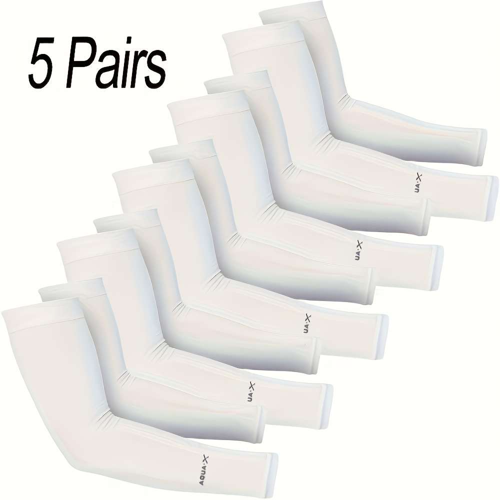 Sunscreen Sleeves Color 5 Pairs Of White