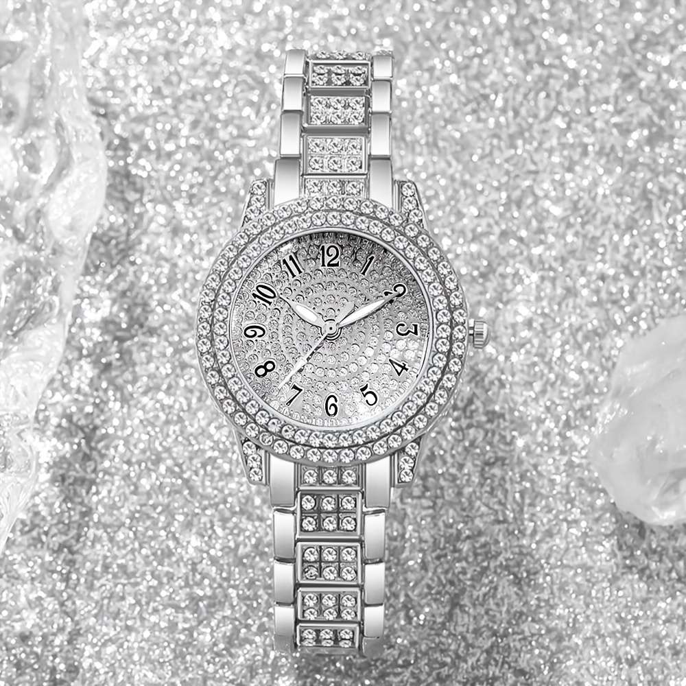 Classic Women Quartz Watch Rhinestone Heart Jewelry Alloy Dial 3