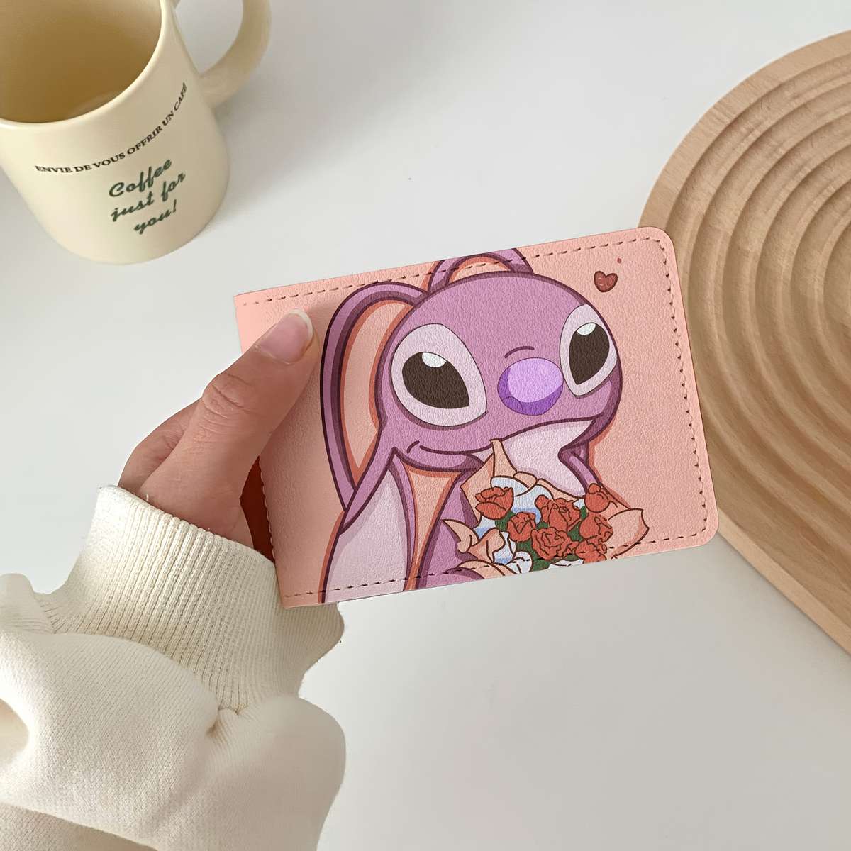 Stitch Lilo Heart-Themed Walletcute Travel Accessory With Card Slots Perfect Valentine'S