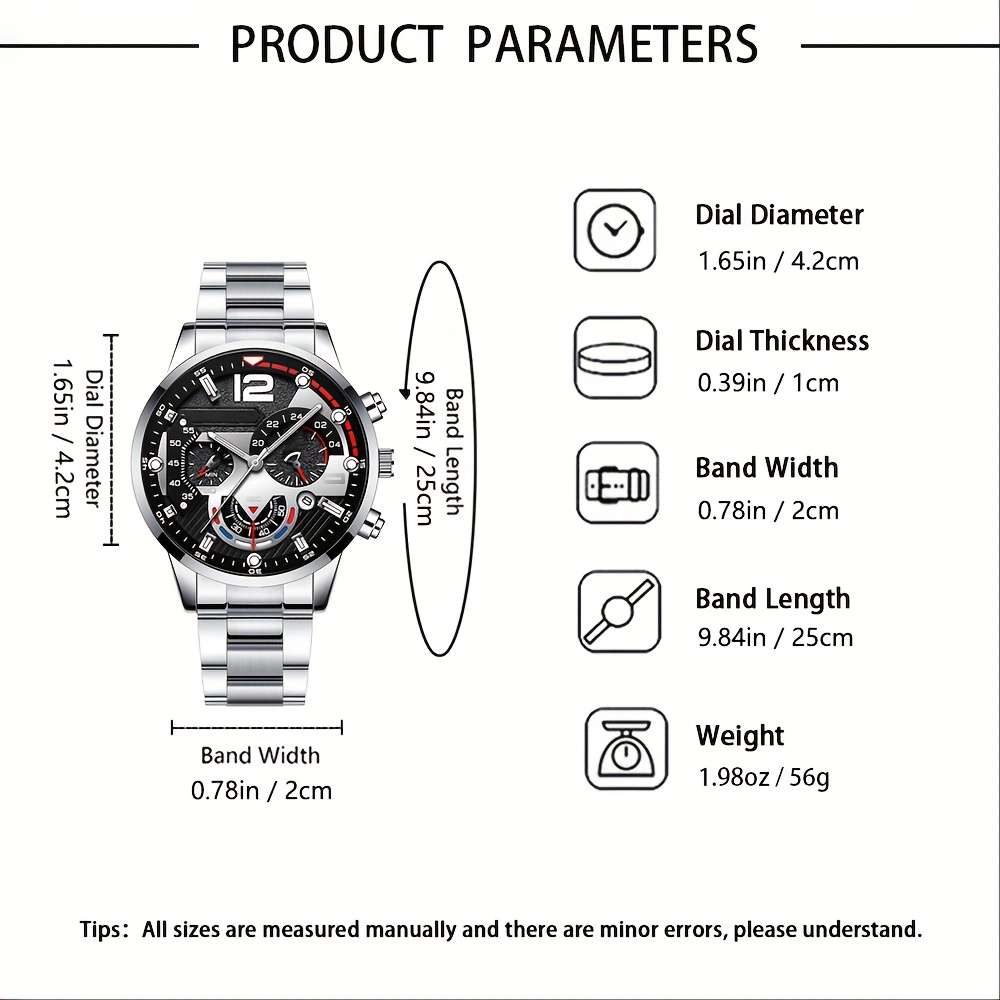 6Pcs Men Fashion Business High End Luxury Exquisite Watch Set Various