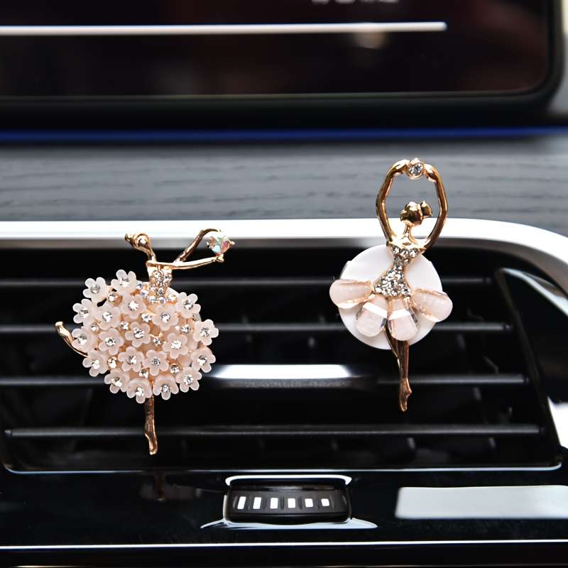 Car Interior Decor Items 2 Pink Ballet Girls