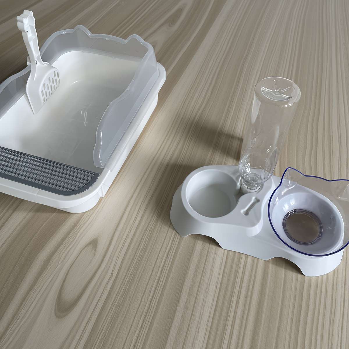 Pet supplies Items Extra Large Cat Litter Scoop and Self    Filling Food Bowl Set