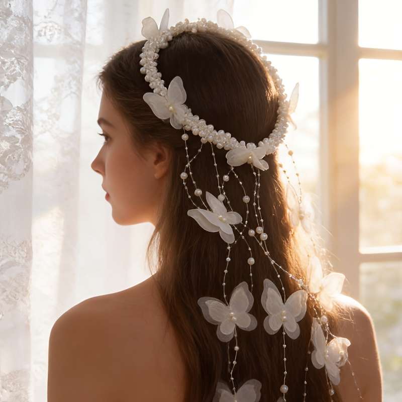Wedding Supplies Style White Butterfly Headband