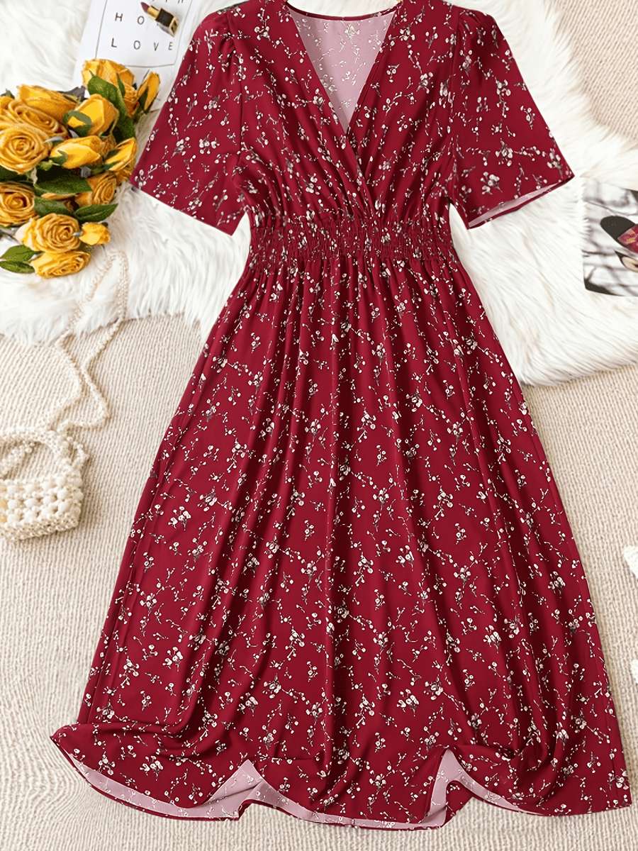 Women S Dress Color Deep Red Size 5Xl