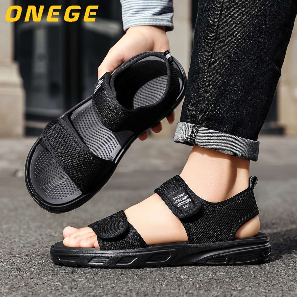 Sandals Color Black Gray Size Uk 9