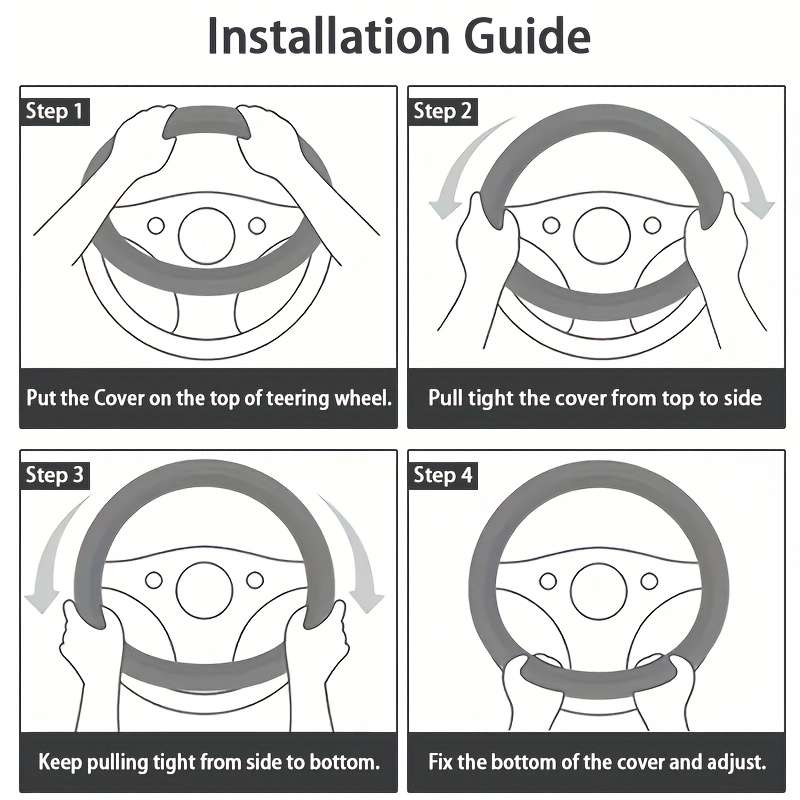 Car Steering Wheel Cover Black