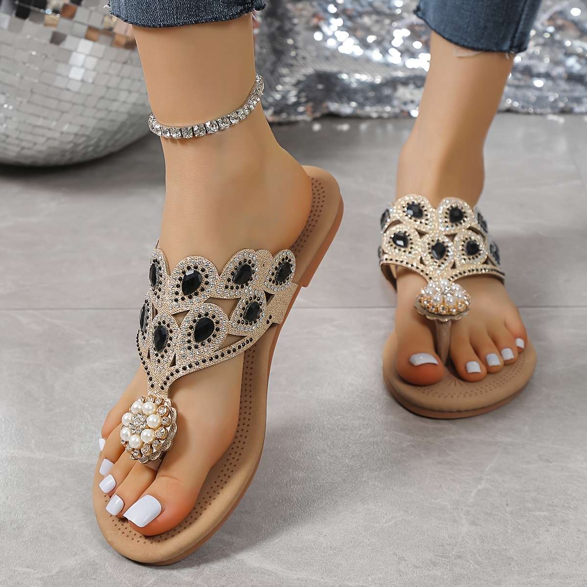 Ladies Summer Flip Flops Black Uk 7