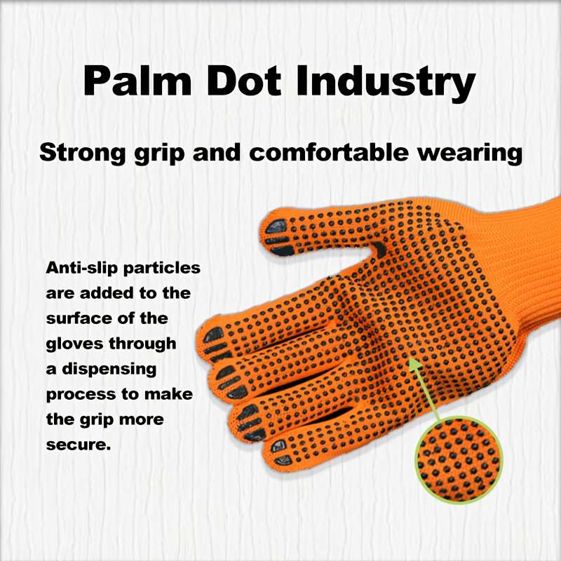 Work Gloves Model 1 Pair Green Dot Glue Gloves