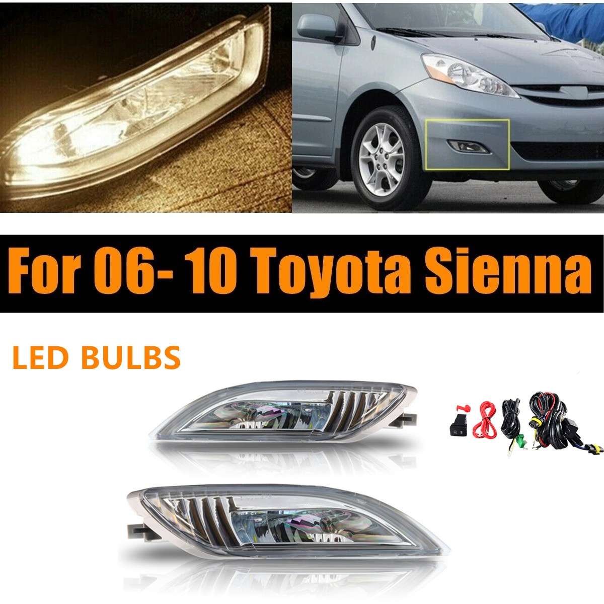 Car Lights Quantity 2 Pcs With Wiring Kit