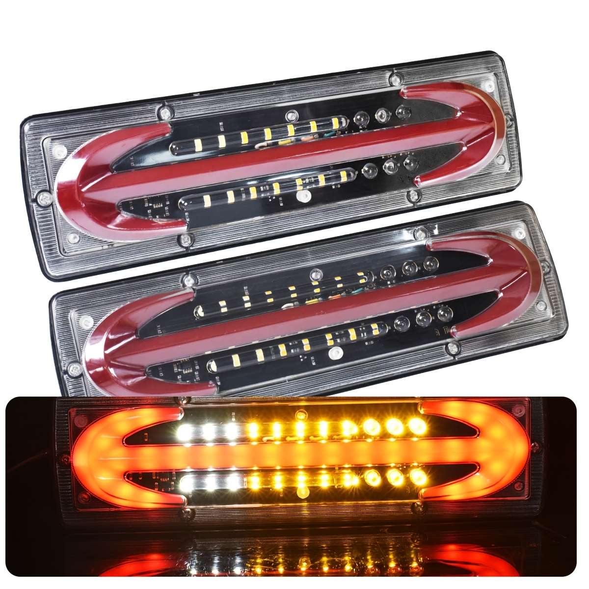 2pcs Multi-Purpose LED Car Tail Lights High Brightness Truck Tail Lights Trailer RV B