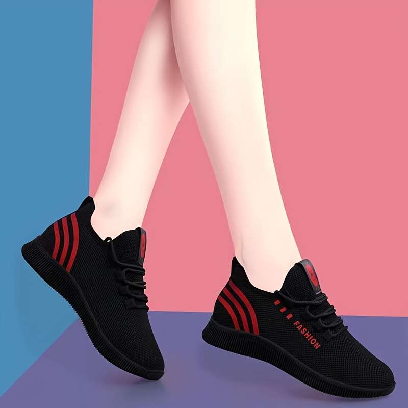Women S Sneakers Color Black Red Sizeuk 5