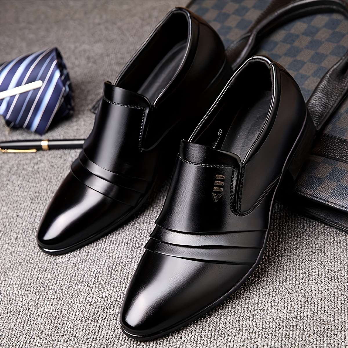 Mens Leather Shoes Color Black Sizeuk 11