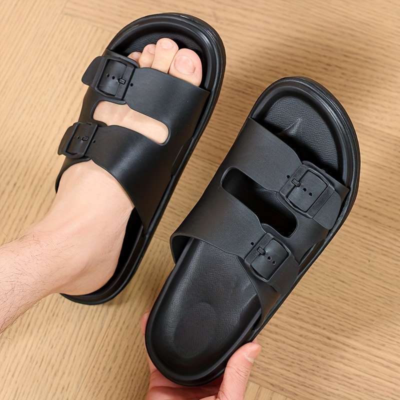 Men Slippers Summer Style Black Size Uk 7