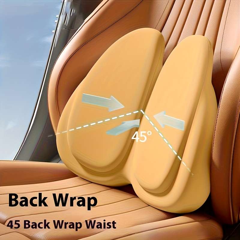 2PCS Professional Car Seat Cushion Set With Lumbar Travel Essential