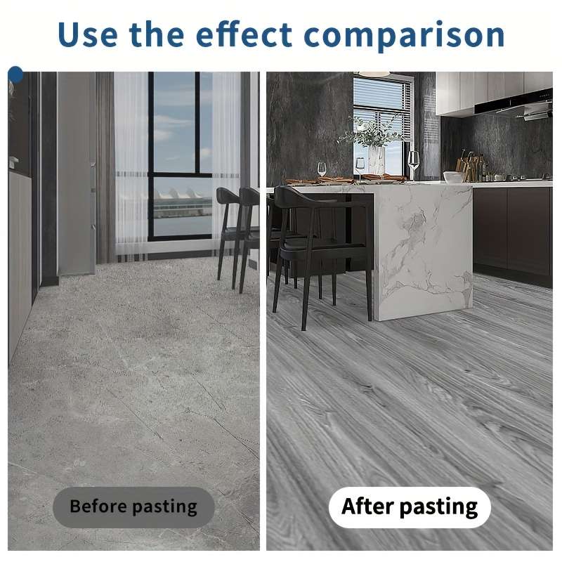 Self Adhesive Floor Stickers Pine Wood Grain 100Pcs 15Cm*40Cm
