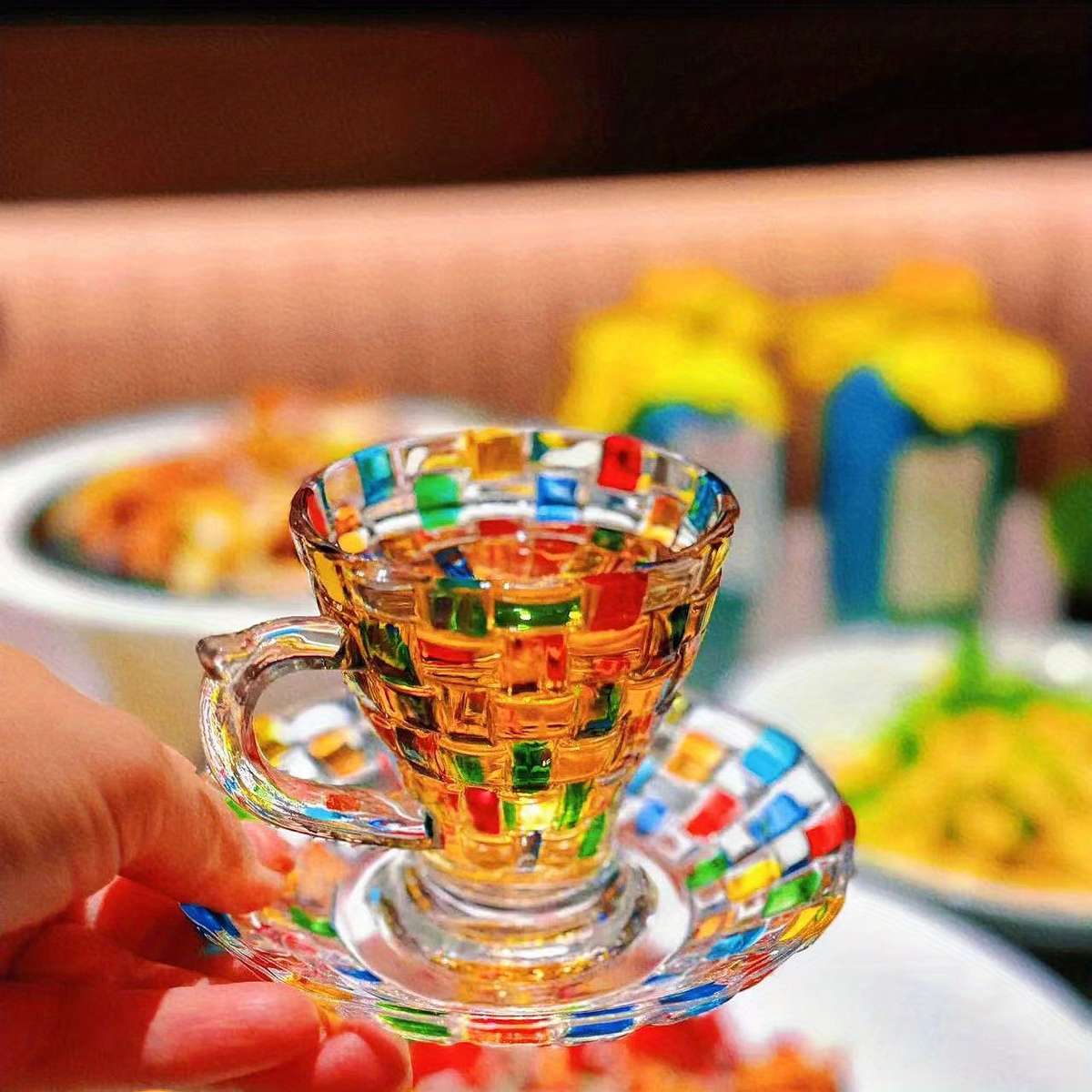 Water Cup Style Waist Length Coffee Cup And Saucer Set