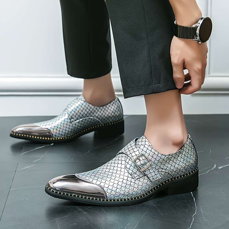 Mens Leather Shoes Color Silvery Sizeuk 6.5