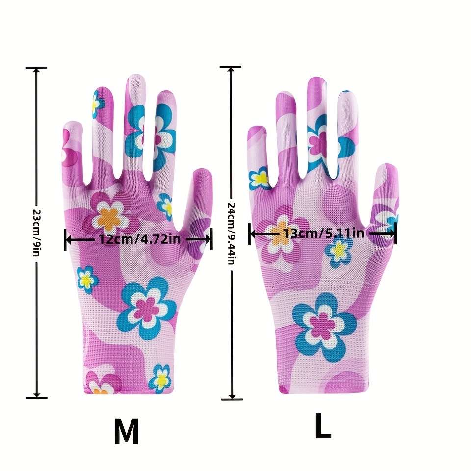 5 Pairs Flower Leopard Texture Size L Household Cleaning Gloves