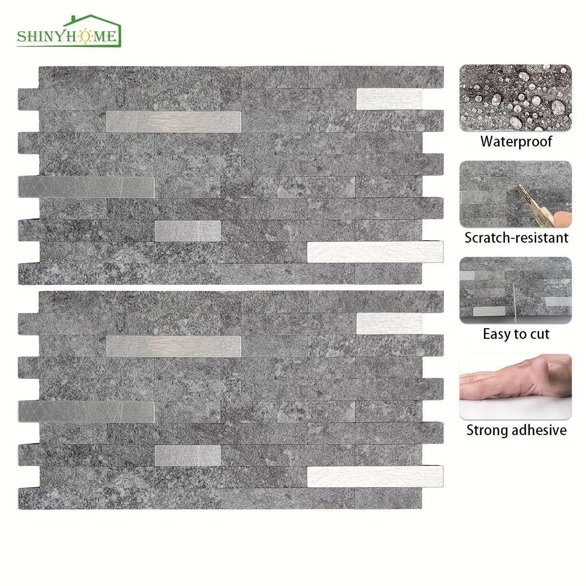 30PCS Vintage Removable Glossy Peel And Stick Wallpaper Like Vinyl Home Decor