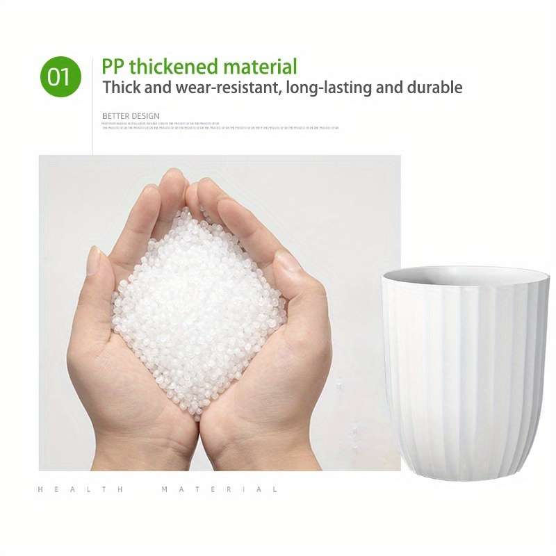 Flowerpot Items White - 1Pc Vertical Striped Pot