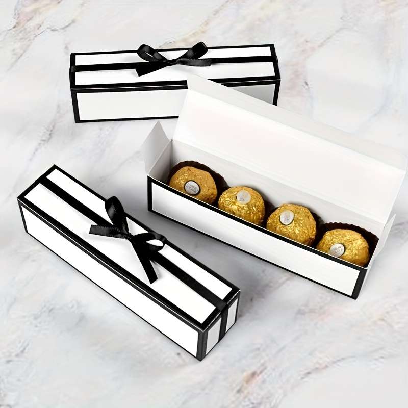 Christmas Gift Boxes Color White Edger 10Pcs