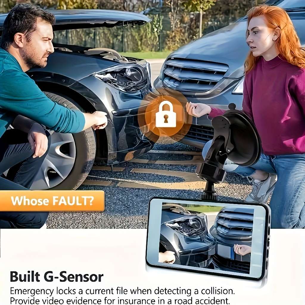 Dashcam Items 4 Inch Alloy Dual Recording   64Gb Memory Card