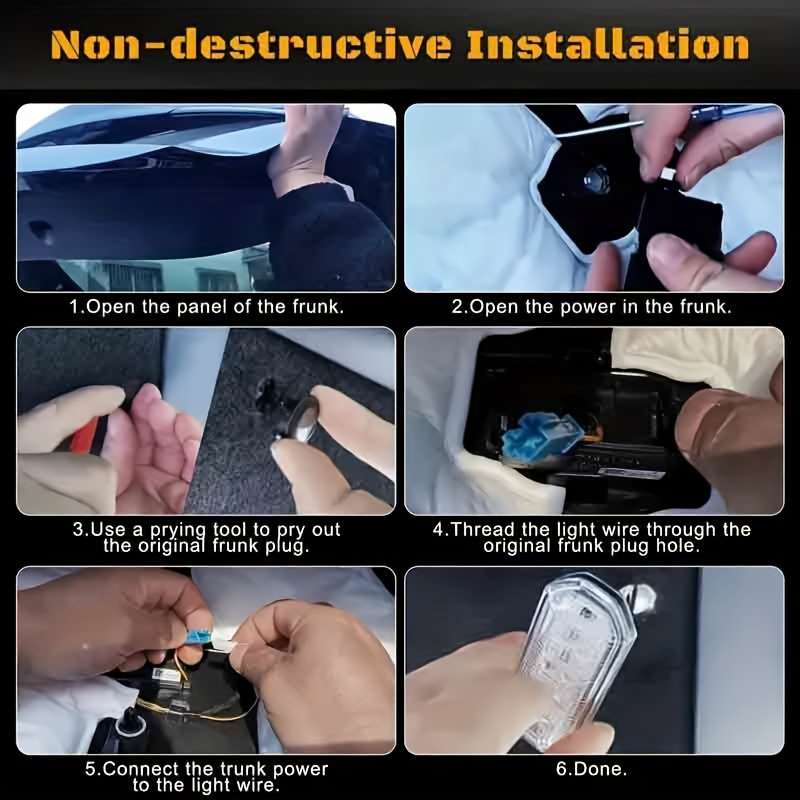 1pc LED Trunk Light for Tesla Model Y High Brightness Ambient Interior Cargo Area L