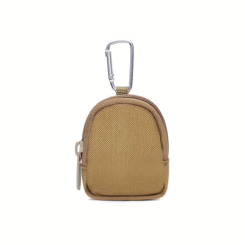 Durable Nylon Mini Wallet With Zipperversatile Coin Purse Wireless Earbud Key Holder In B
