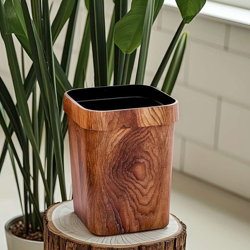 Garbage Can Color Press Ring Wood Grain 7L